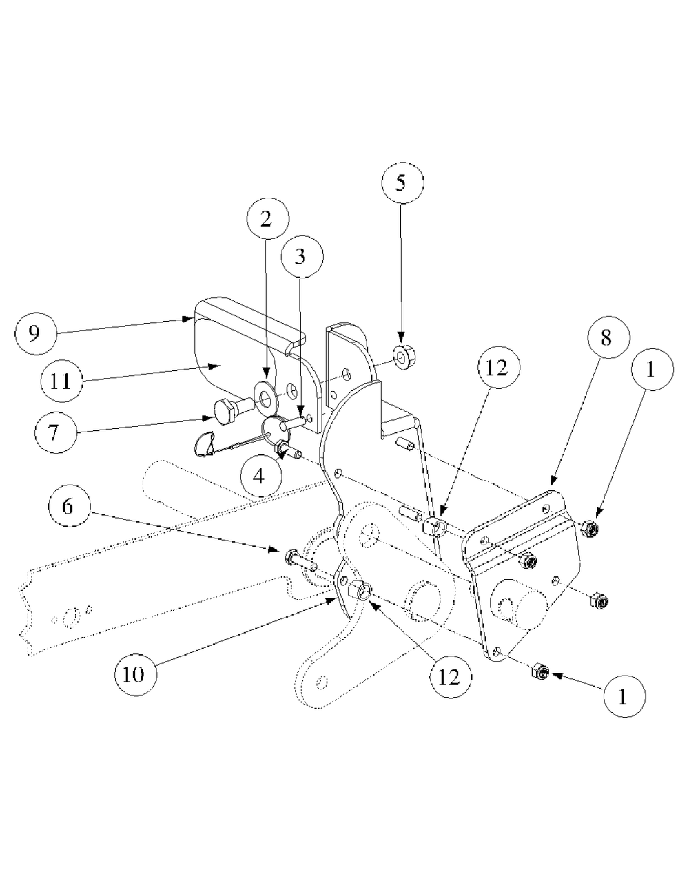 Foot Pedal Deck Lift Assembly Diagram and Parts List for M60-KW LC-53BB5GFX750-29HP-DFI-OHV-LC Cub Cadet Lawn Tractor